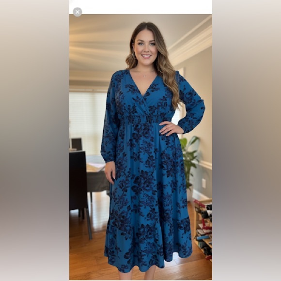 Bloomchic Dresses & Skirts - 💕Beautiful blue floral maxi dress size 18